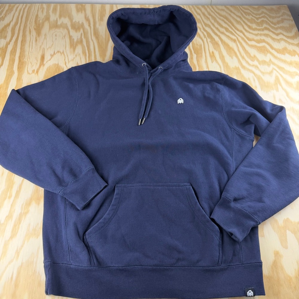 Into The AM Apparel Mens Navy Blue Pullover Hoodie Logo Sweatshirt Size L